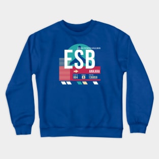 Ankara, Turkey (ESB) Airport Code Baggage Tag Crewneck Sweatshirt